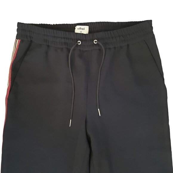 Wilfred Buffon Black Crepe Jogger Pants With Side Stripes RARE - Picture 5 of 13